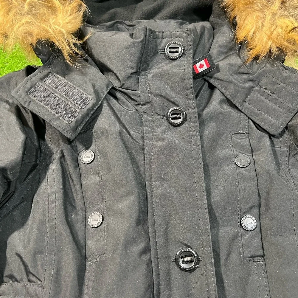 Y2K Kids Winter Coat L/XL Fur Lined Parka Heavy Snow Jacket Canadian Puffer